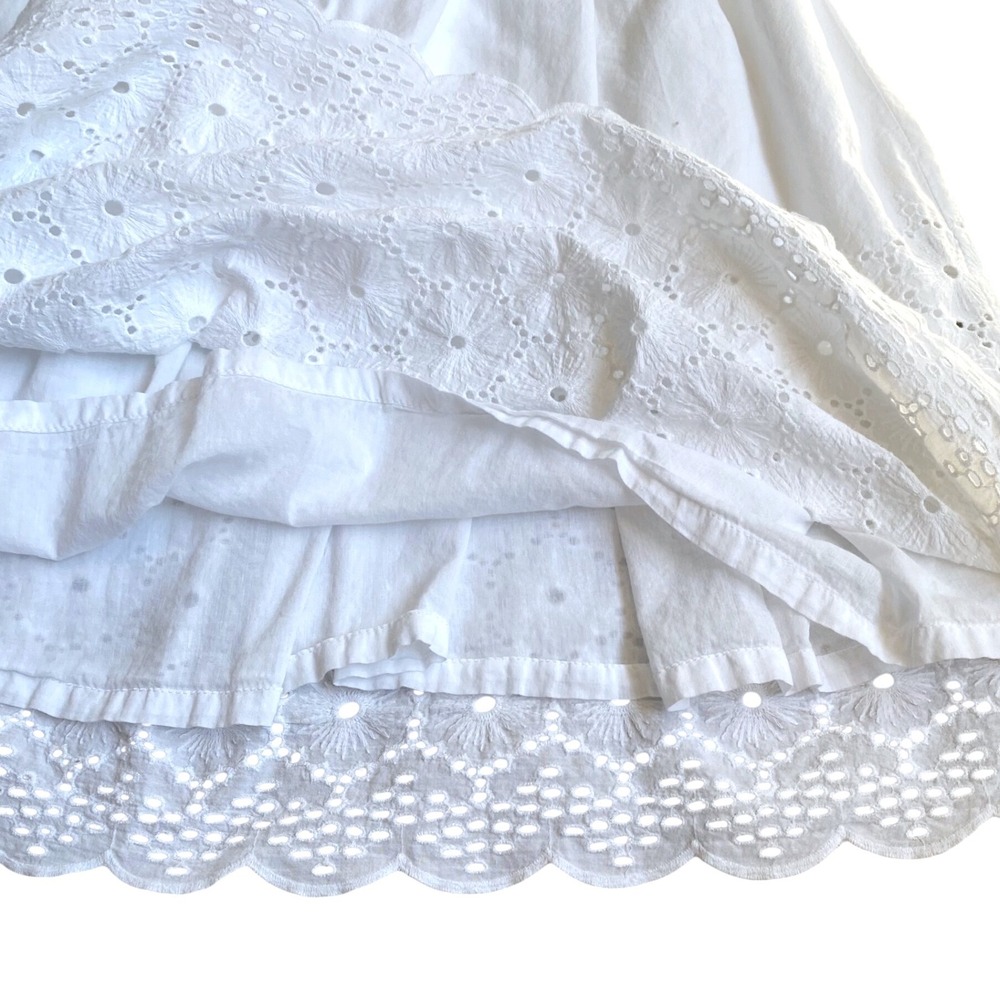 COTTON KIDS Eyelet Lace Maxi Sun Dress Girls SZ 10 White Smocked Crisscross Back - Picture 7 of 12